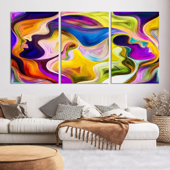 Colorful Faces Infinity Love Large Wall Art Canvas Print