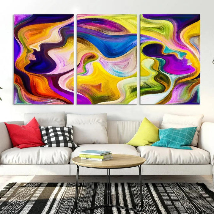 Colorful Faces Infinity Love Large Wall Art Canvas Print