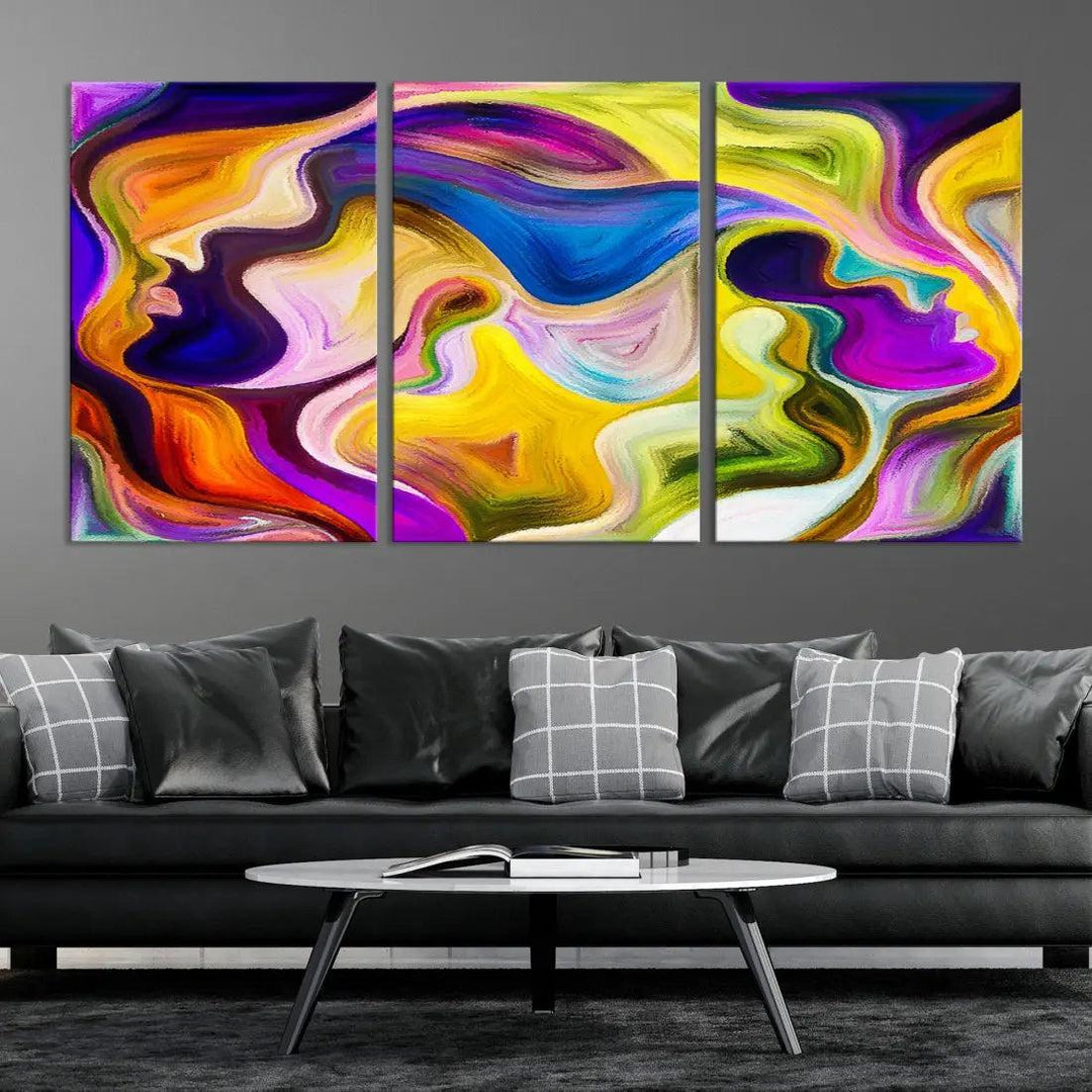 Colorful Faces Infinity Love Large Wall Art Canvas Print