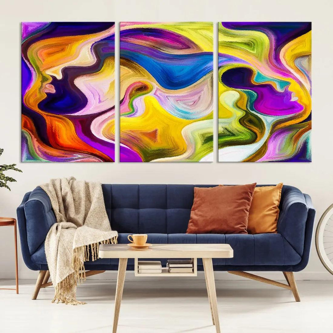 Colorful Faces Infinity Love Large Wall Art Canvas Print