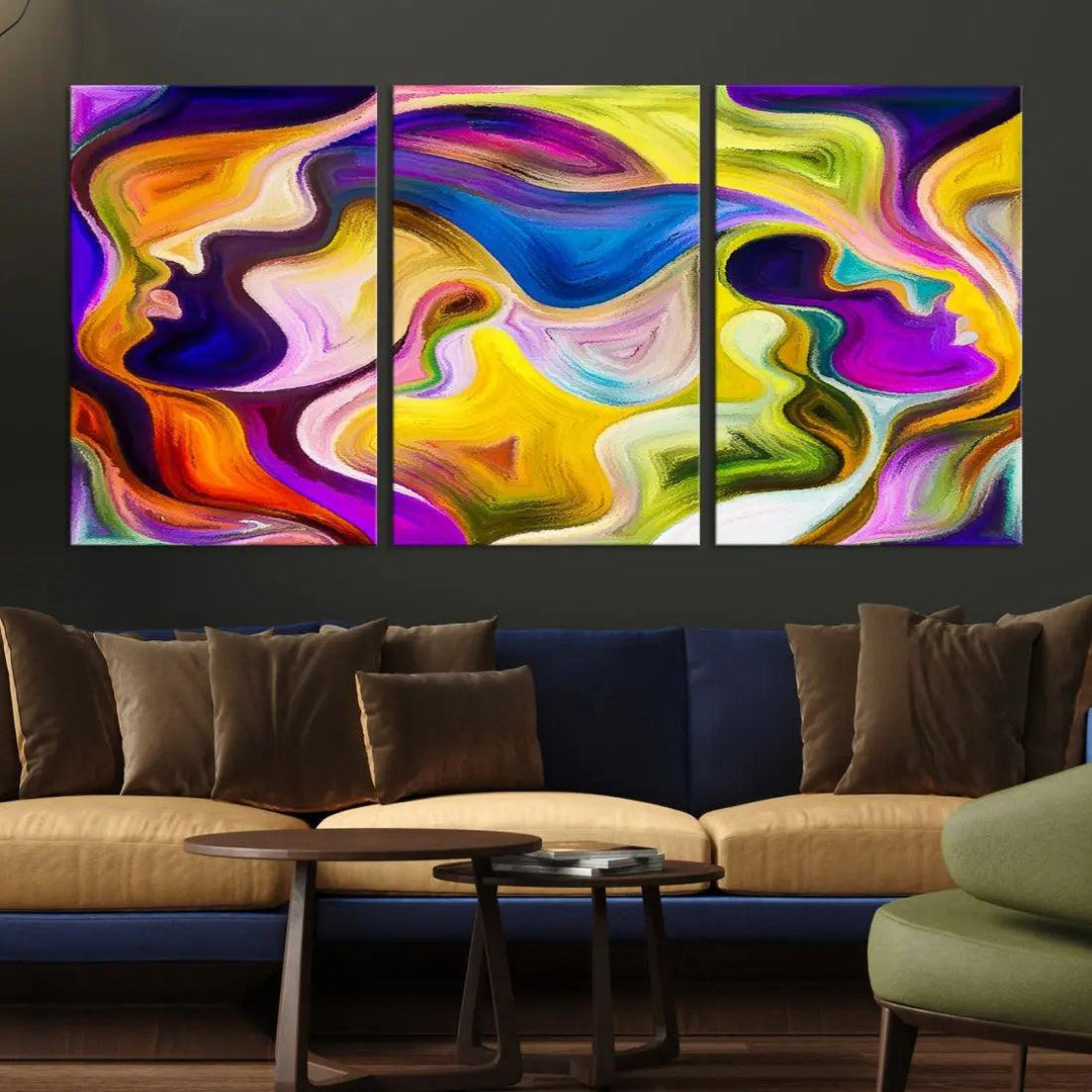 Colorful Faces Infinity Love Large Wall Art Canvas Print