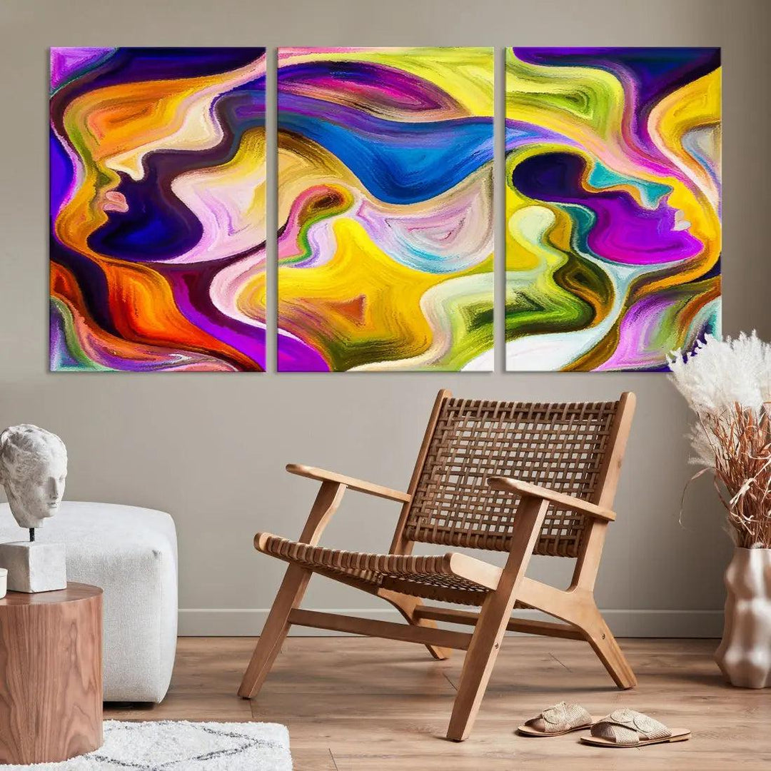 Colorful Faces Infinity Love Large Wall Art Canvas Print