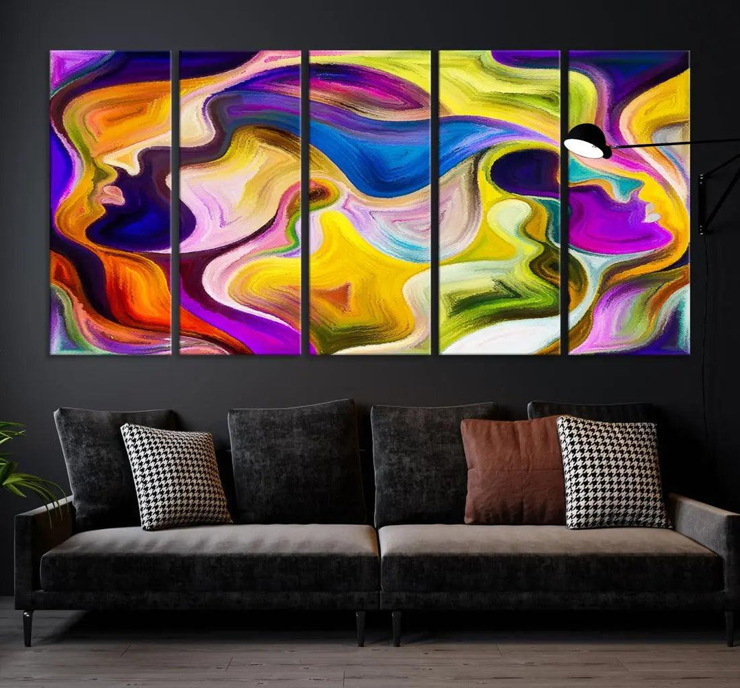 Colorful Faces Infinity Love Large Wall Art Canvas Print