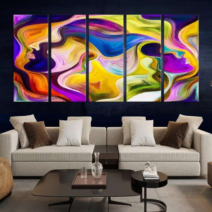 Colorful Faces Infinity Love Large Wall Art Canvas Print