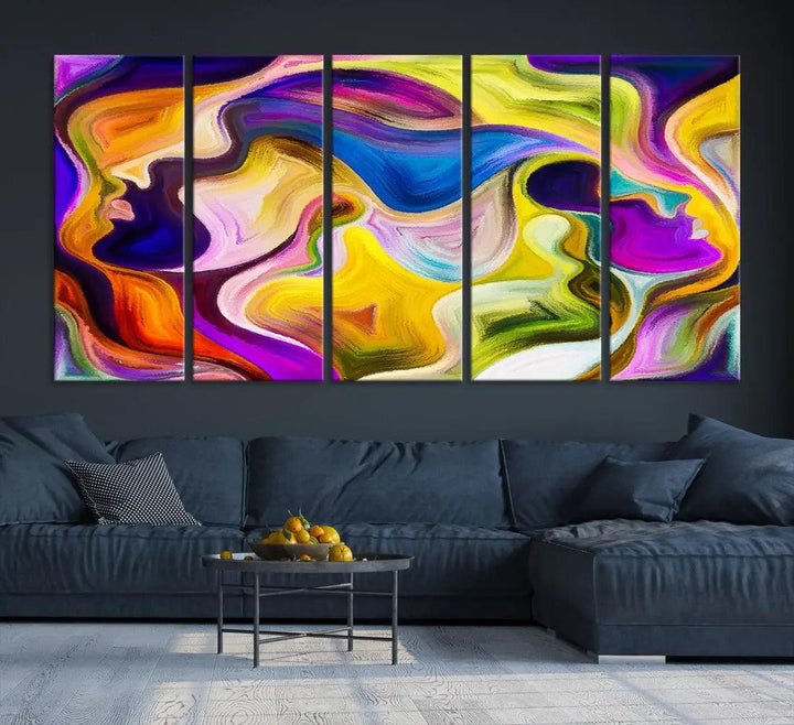 Colorful Faces Infinity Love Large Wall Art Canvas Print