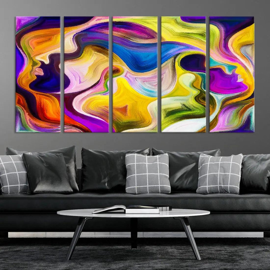 Colorful Faces Infinity Love Large Wall Art Canvas Print