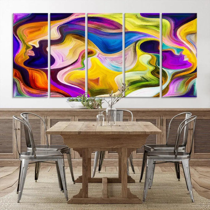 Colorful Faces Infinity Love Large Wall Art Canvas Print