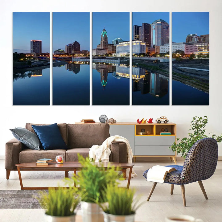 Columbus Downtown Photo Print Extra Large Skyline Wall Art Canvas Wall Decor