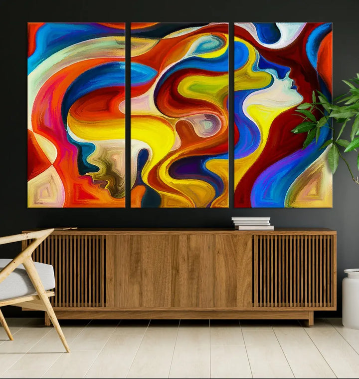 Contemporary Abstract Painting Colorful Wall Art Canvas Print