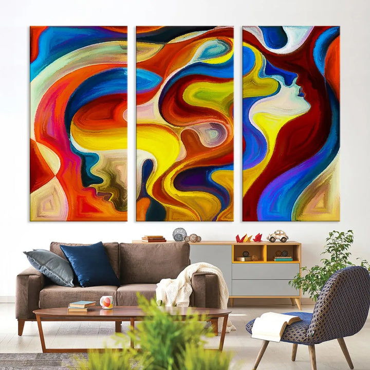 Contemporary Abstract Painting Colorful Wall Art Canvas Print