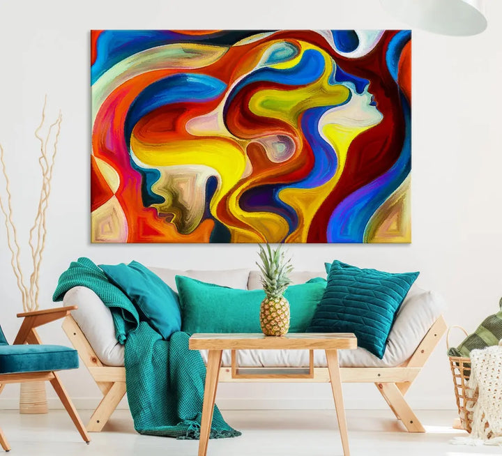 Contemporary Abstract Painting Colorful Wall Art Canvas Print