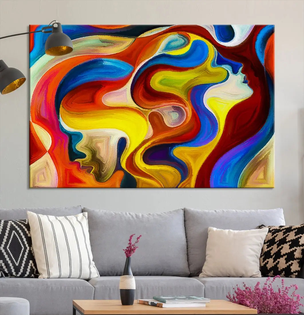 Contemporary Abstract Painting Colorful Wall Art Canvas Print