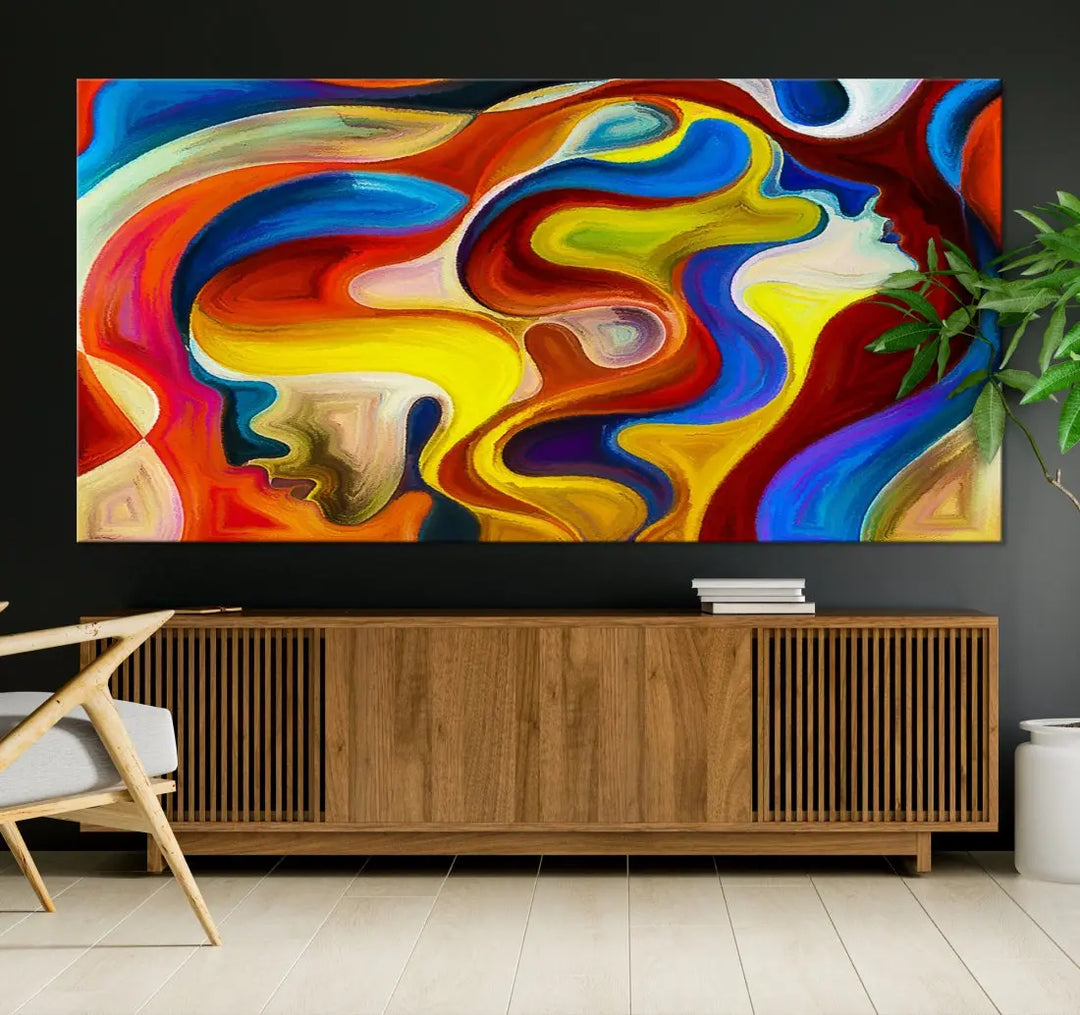 Contemporary Abstract Painting Colorful Wall Art Canvas Print