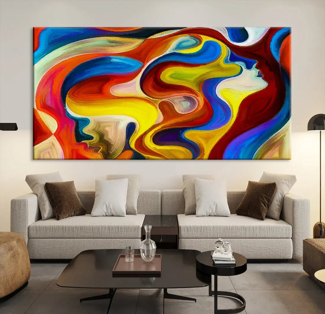 Contemporary Abstract Painting Colorful Wall Art Canvas Print