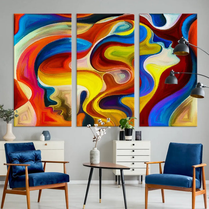 Contemporary Abstract Painting Colorful Wall Art Canvas Print