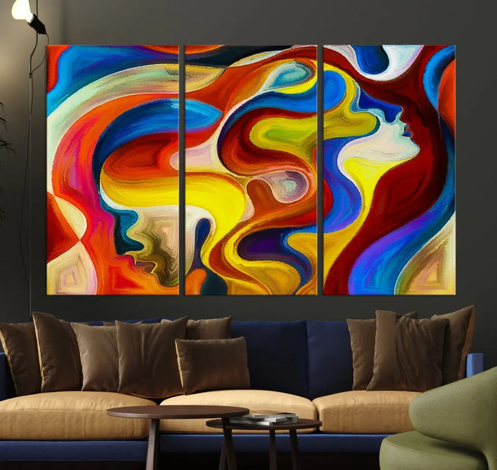 Contemporary Abstract Painting Colorful Wall Art Canvas Print