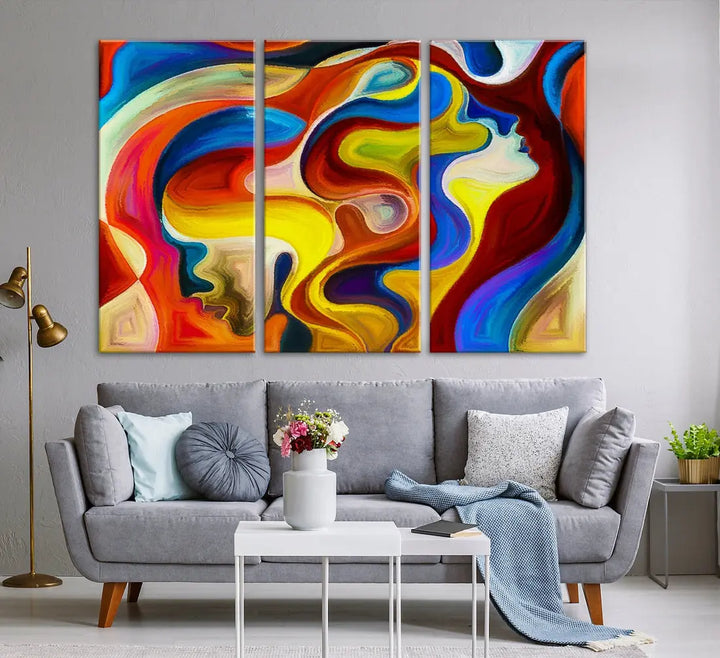 Contemporary Abstract Painting Colorful Wall Art Canvas Print