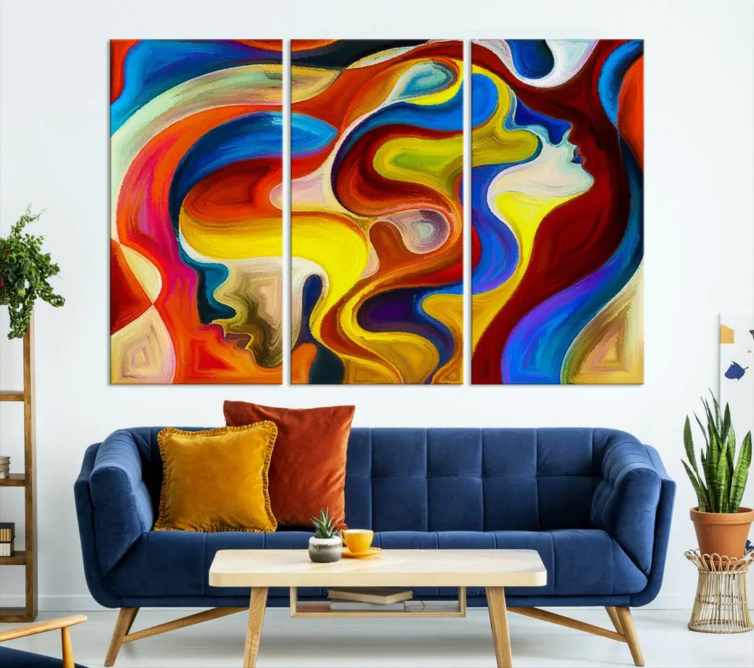 Contemporary Abstract Painting Colorful Wall Art Canvas Print