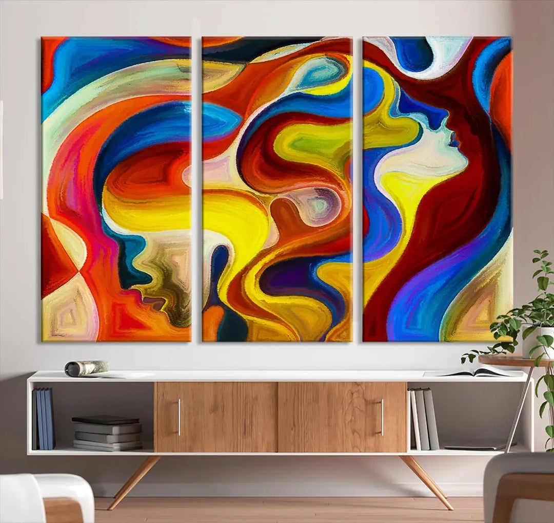 Contemporary Abstract Painting Colorful Wall Art Canvas Print