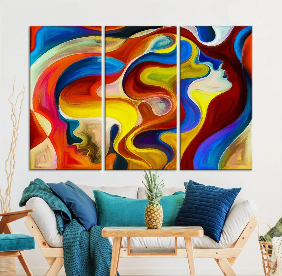 Contemporary Abstract Painting Colorful Wall Art Canvas Print