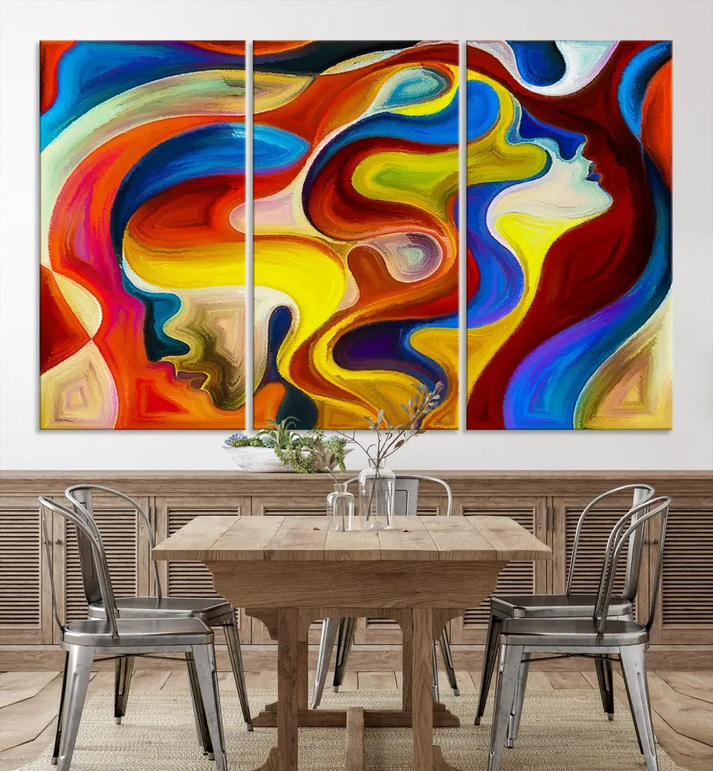 Contemporary Abstract Painting Colorful Wall Art Canvas Print