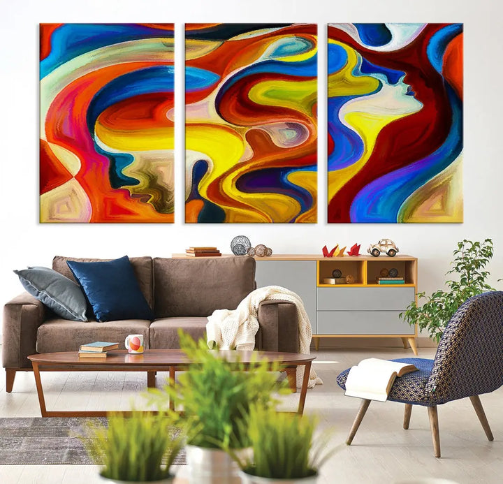 Contemporary Abstract Painting Colorful Wall Art Canvas Print