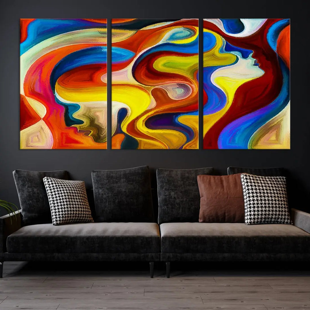 Contemporary Abstract Painting Colorful Wall Art Canvas Print