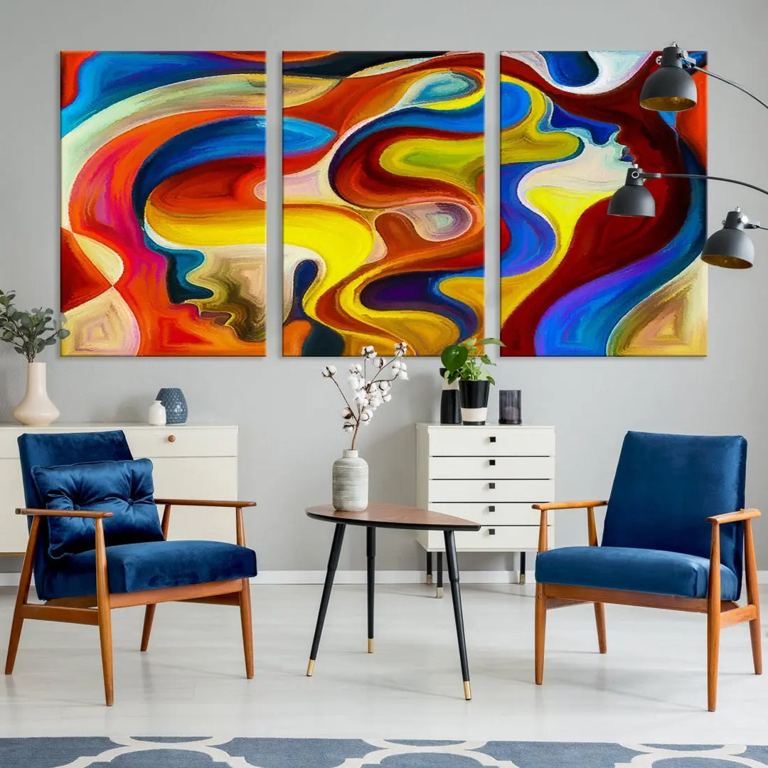 Contemporary Abstract Painting Colorful Wall Art Canvas Print