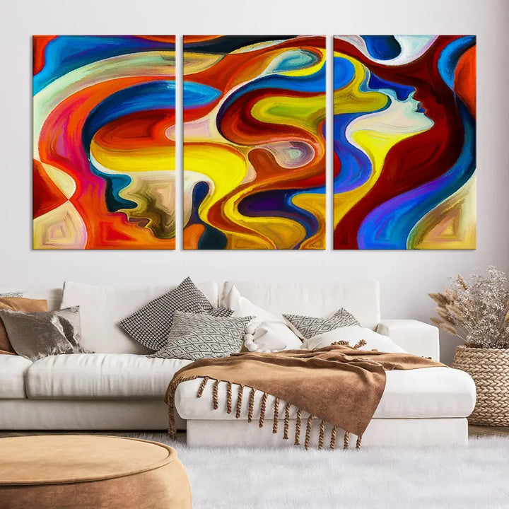 Contemporary Abstract Painting Colorful Wall Art Canvas Print