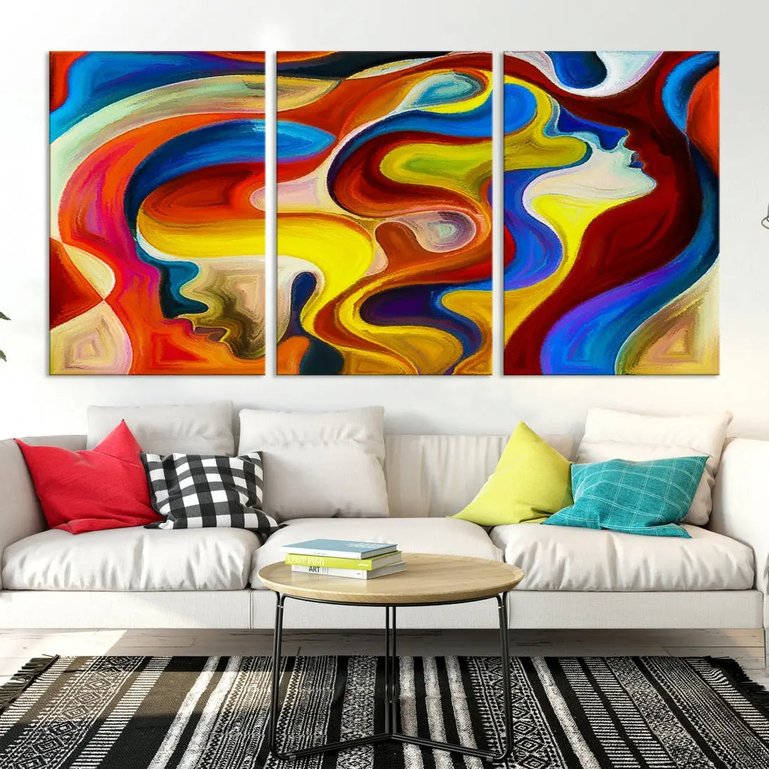 Contemporary Abstract Painting Colorful Wall Art Canvas Print