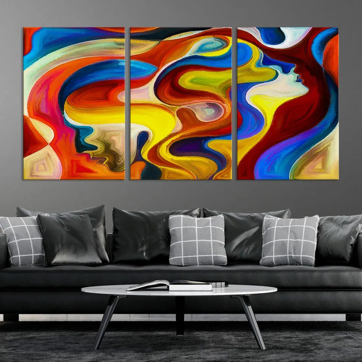 Contemporary Abstract Painting Colorful Wall Art Canvas Print