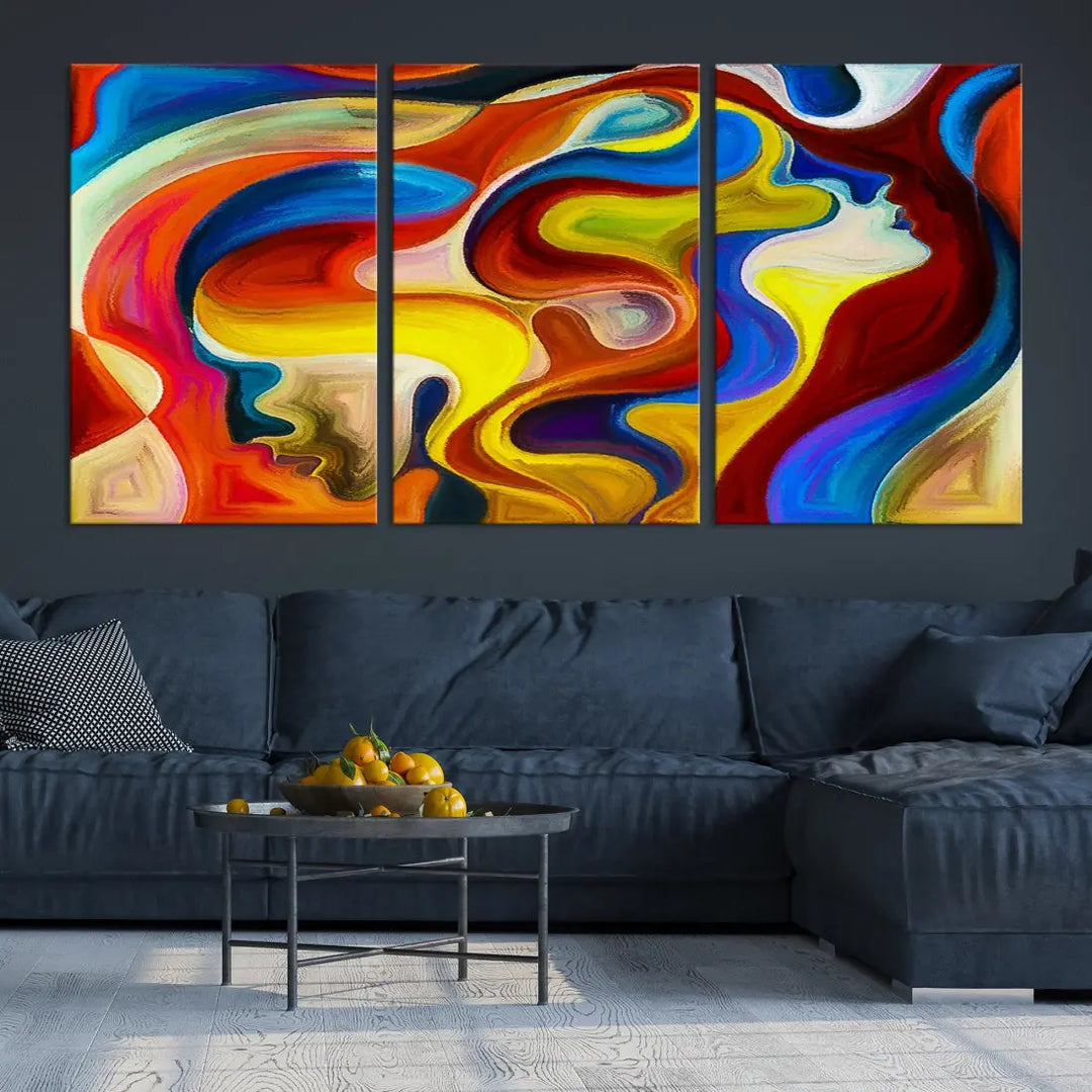 Contemporary Abstract Painting Colorful Wall Art Canvas Print