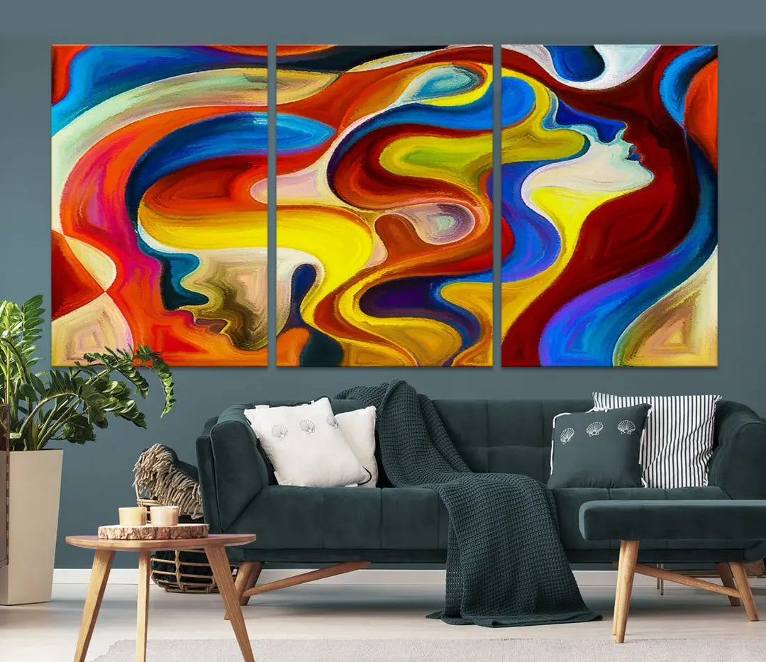 Contemporary Abstract Painting Colorful Wall Art Canvas Print