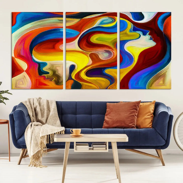 Contemporary Abstract Painting Colorful Wall Art Canvas Print