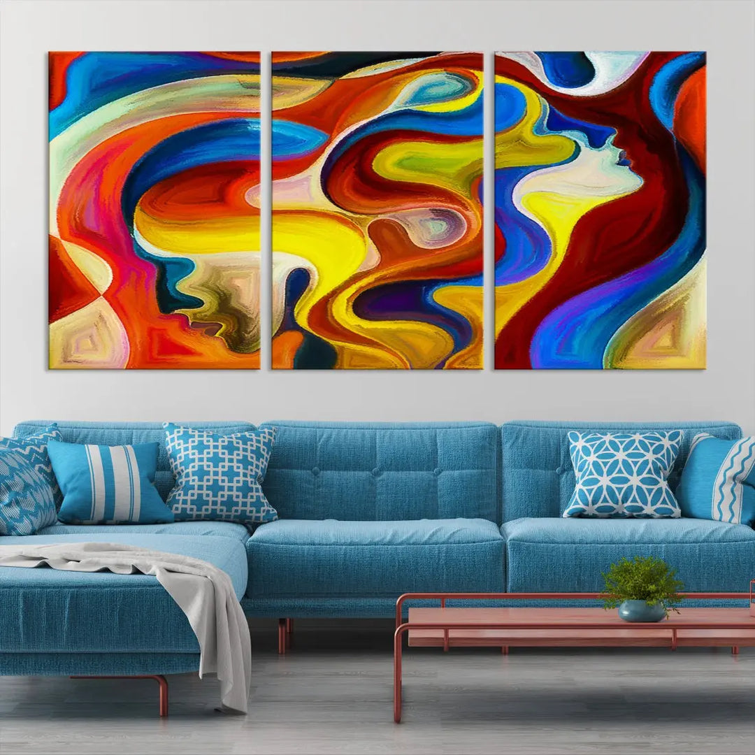 Contemporary Abstract Painting Colorful Wall Art Canvas Print