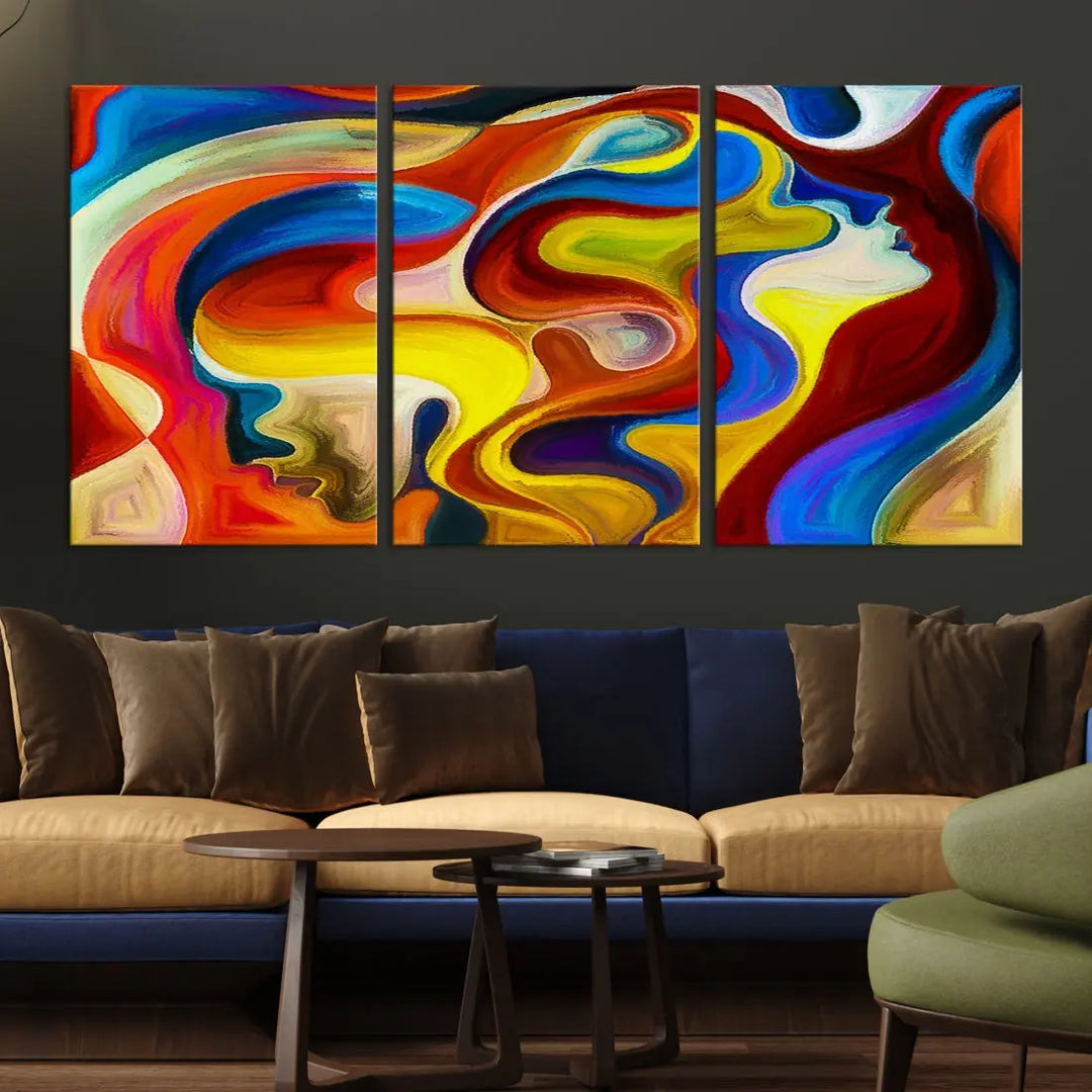 Contemporary Abstract Painting Colorful Wall Art Canvas Print