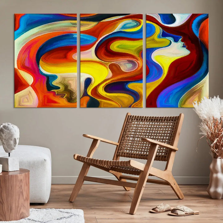 Contemporary Abstract Painting Colorful Wall Art Canvas Print