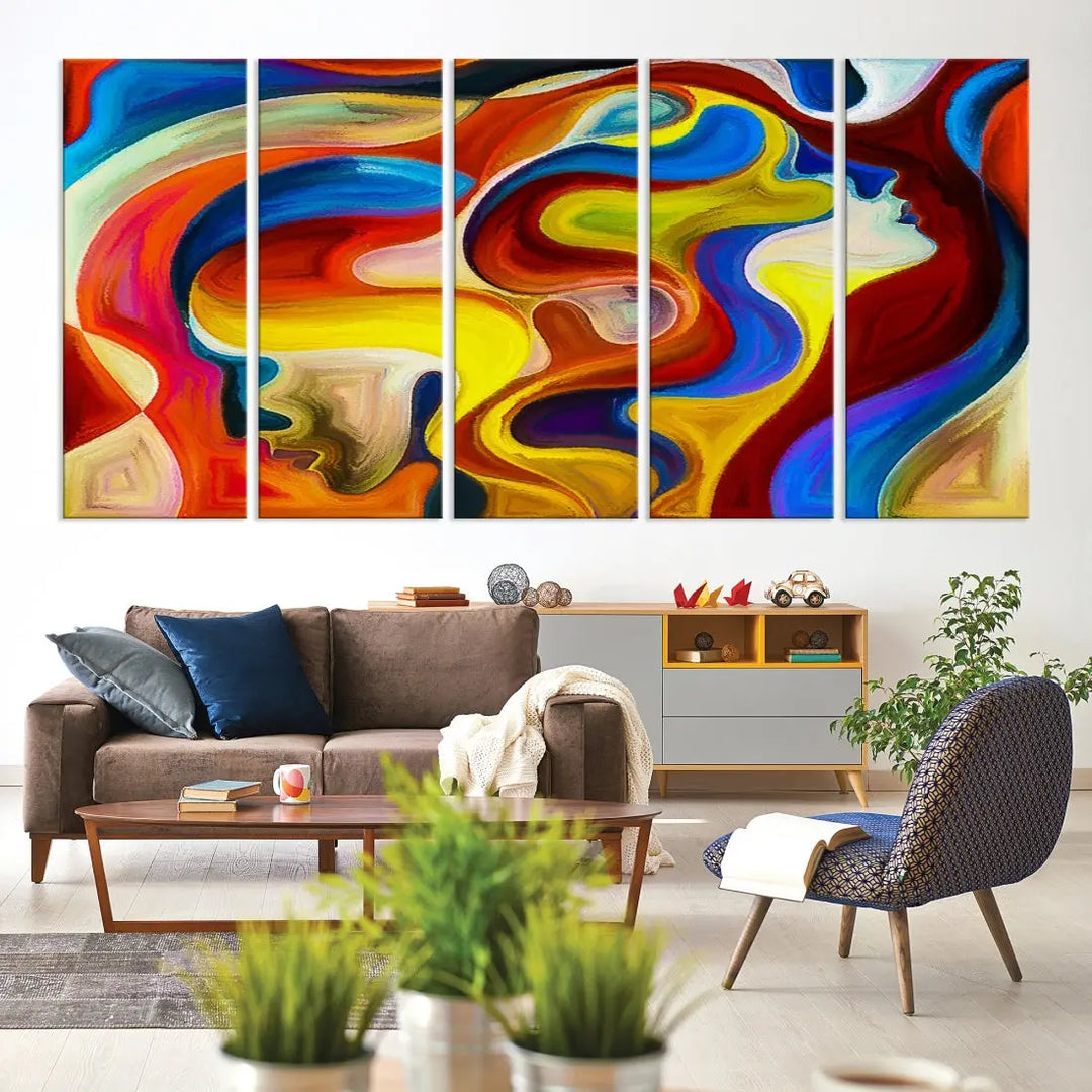 Contemporary Abstract Painting Colorful Wall Art Canvas Print