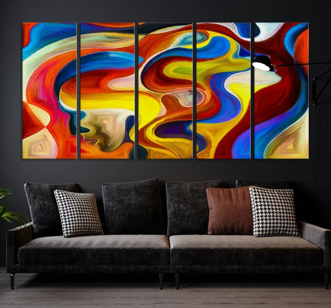 Contemporary Abstract Painting Colorful Wall Art Canvas Print