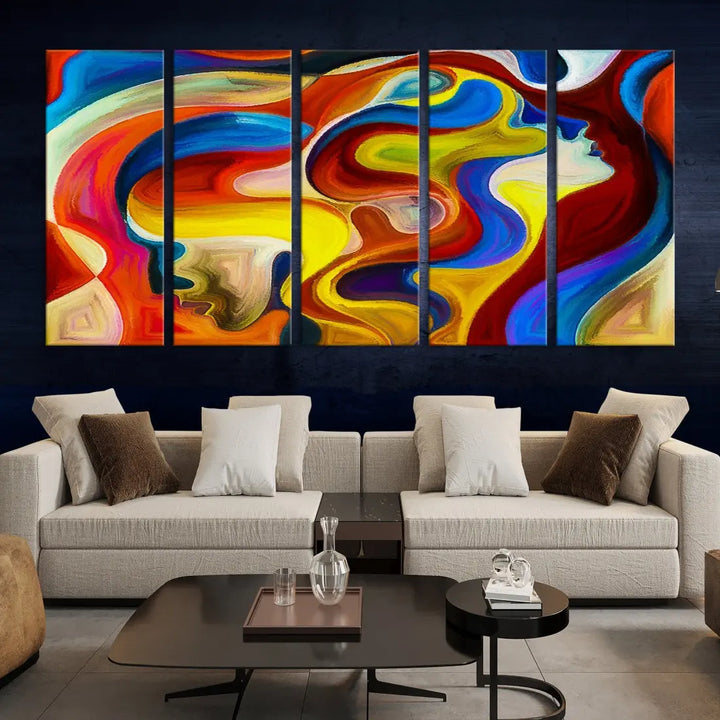 Contemporary Abstract Painting Colorful Wall Art Canvas Print