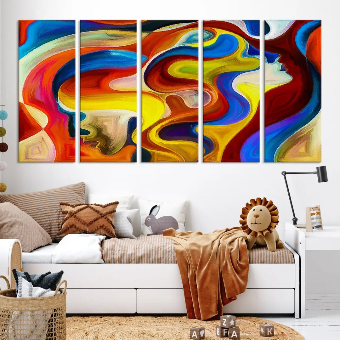 Contemporary Abstract Painting Colorful Wall Art Canvas Print