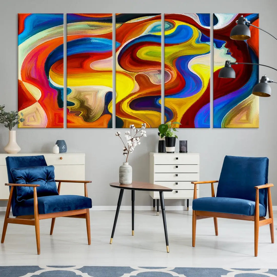 Contemporary Abstract Painting Colorful Wall Art Canvas Print