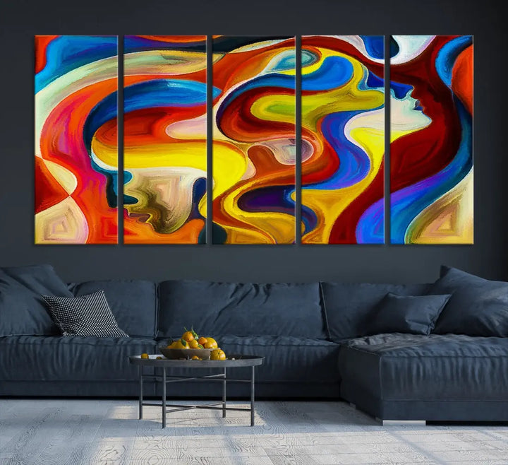 Contemporary Abstract Painting Colorful Wall Art Canvas Print