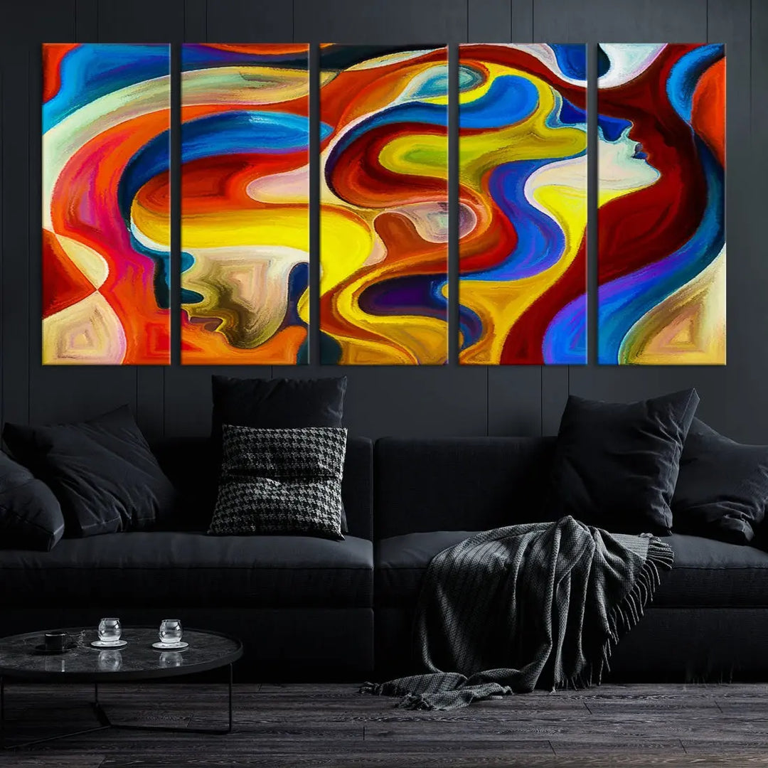 Contemporary Abstract Painting Colorful Wall Art Canvas Print