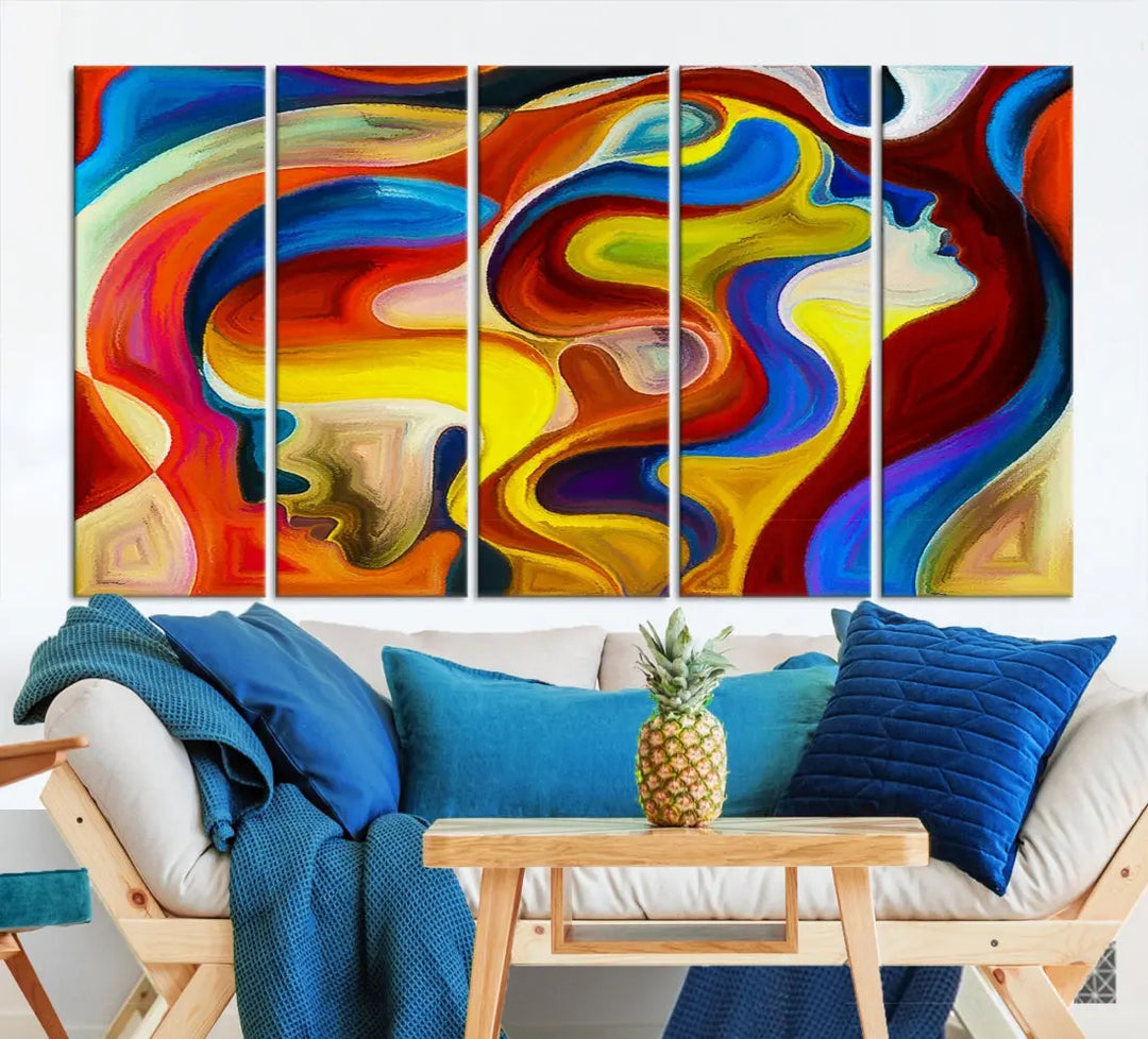 Contemporary Abstract Painting Colorful Wall Art Canvas Print