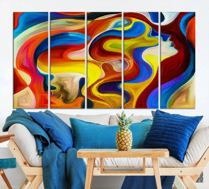 Contemporary Abstract Painting Colorful Wall Art Canvas Print