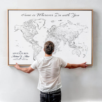 45566494-MGV-CV-36X24-Framed Personalized World Map Canvas Custom Push Pin Travel Tracker Gift