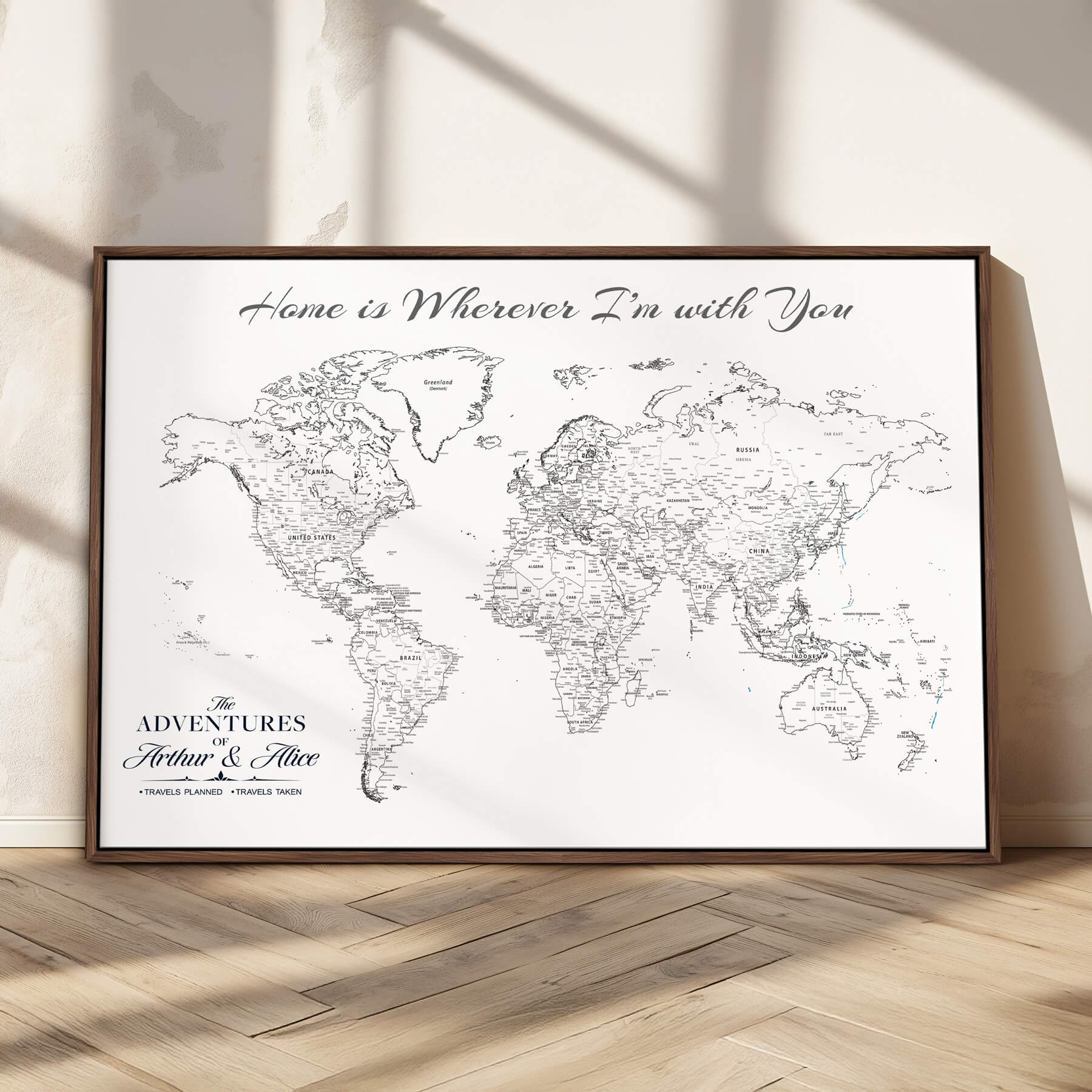 45566494-MGV-CV-36X24-Framed Personalized World Map Canvas Custom Push Pin Travel Tracker Gift
