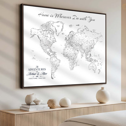 45566494-MGV-CV-36X24-Framed Personalized World Map Canvas Custom Push Pin Travel Tracker Gift