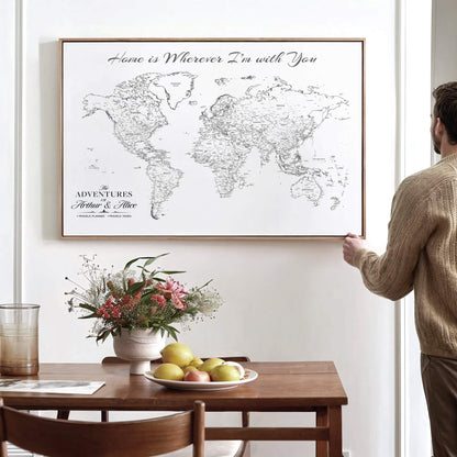 45566494-MGV-CV-36X24-Framed Personalized World Map Canvas Custom Push Pin Travel Tracker Gift